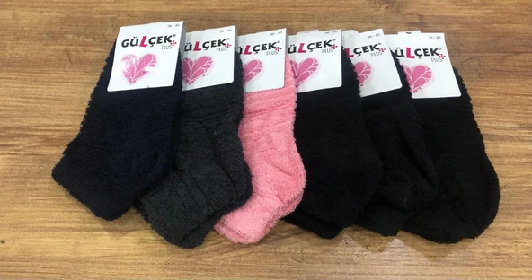 6 Lı Gülçek Kadın Kışlık Havlu Patik Çorap 36-40 No - Resim 4