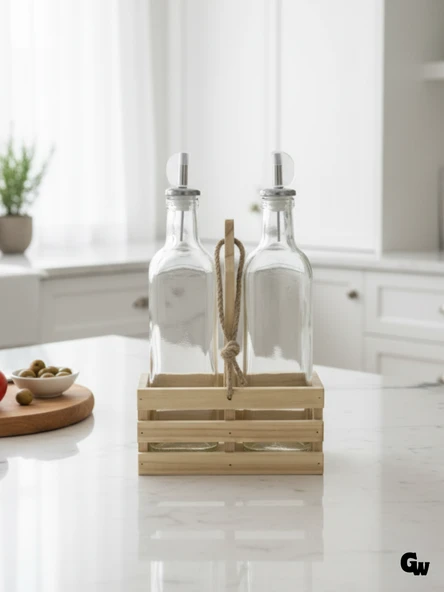 Ahşap Doğal 2Li Set Yağdanlık ve Sosluk Takımı(SET)(IHLAMUR - KAVAK) Ahşap Rengi 10 SET - Resim 2