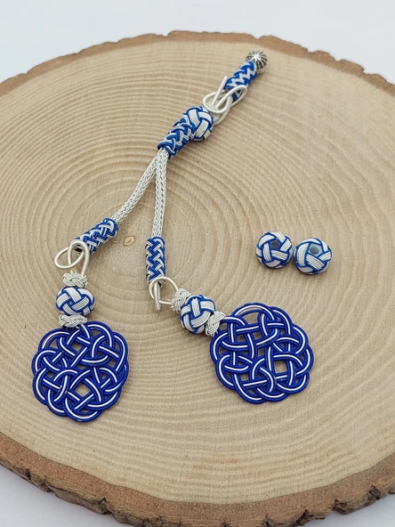 Bakır El İşi Kazaz Püskül İkili & 2 Habbeli Takım (58318) - Resim 2