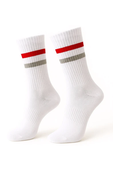 Erkek Siyah Beyaz Soket Çorap 2’li Set – Pamuklu Spor ve Günlük Kullanım – Plus Scorpion - Resim 2