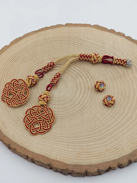 Bakır El İşi Kazaz Püskül İkili & 2 Habbeli Takım (58314) - Resim 2