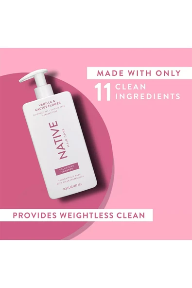 Native Vanilla & Cactus Flower Hacimlendirici Şampuan 487ML - Resim 4