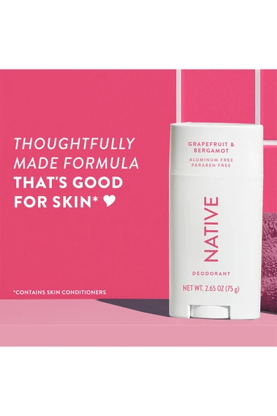 Native Grapefruit & Bergamot Alüminyumsuz Stick Deodorant 75GR - Resim 6