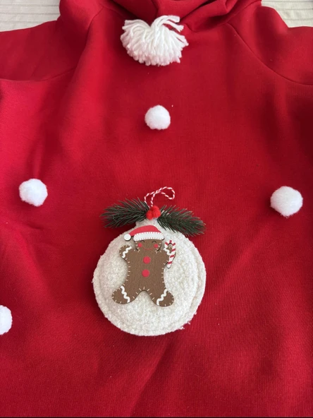 Kurabiye Adam Yılbaşı Köpek Kıyafeti | Noel Baba Kapüşonlu Polar Sweatshirt | Orta ve Büyük Irklar İçin - Resim 6