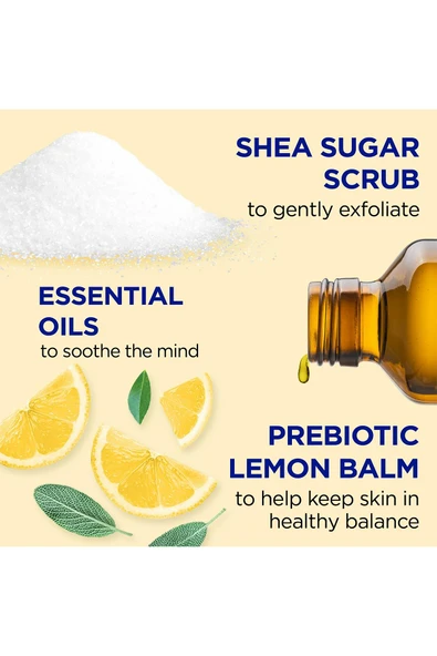 DR.Teals Prebiotic Lemon Balm Shea Sugar Scrub Vücut Peelingi 538GR - Resim 4