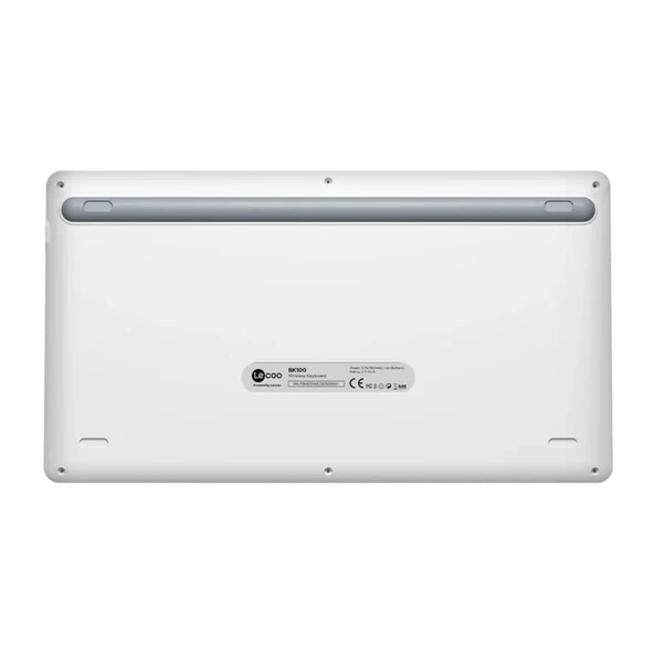 Lecoo BK100 Kablosuz Bluetooth Çoklu Cihaz Uyumlu Şarj Edilebilir Türkçe Q Klavye - Beyaz - Resim 5