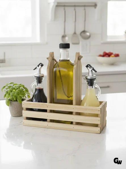 Ahşap Doğal 3Lü 2+1 Set Yağdanlık ve Sosluk Takımı(SET)(IHLAMUR - KAVAK) Ahşap Rengi 5 SET ürün görseli