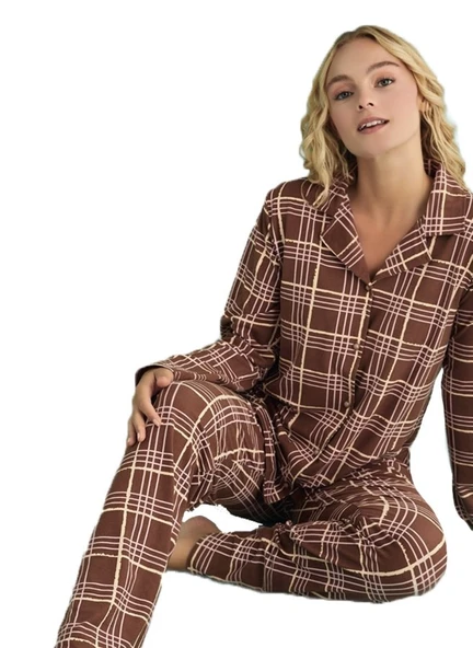 Amera Kadın Pijama Takımı Yumuşak Dokulu ve Sıcak S–XXL - Resim 2