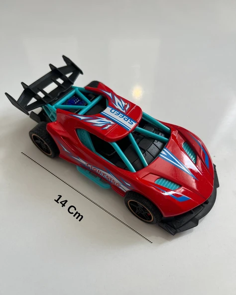 Metal Çek Bırak Yarış Arabası 14x6 Cm Kırmızı - Resim 2