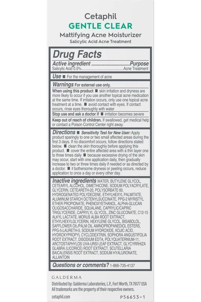 Cetaphil Gentle Clear Akne Karşıtı Matlaştırıcı Nemlendirici 89ML - Resim 2