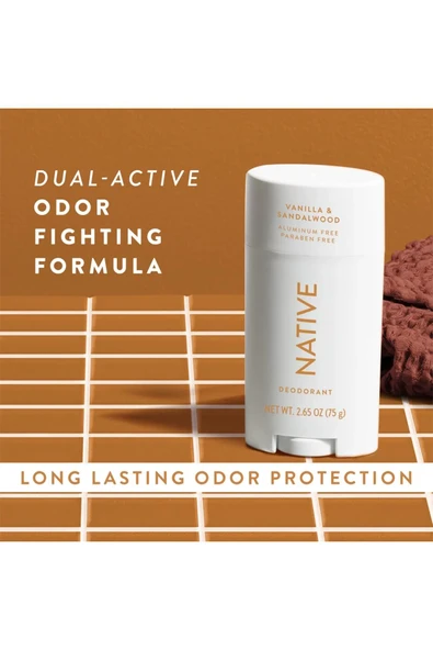 Native Vanilla & Sandalwood Flower Alüminyumsuz Stick Deodorant 75GR - Resim 7