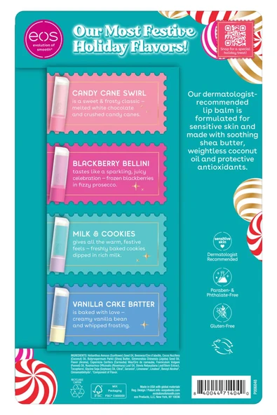 EOS Lip Balm Holiday Collection Dudak Balsamı Çeşit Paketi 8 Adet - Resim 2