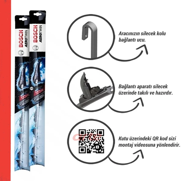 Kia Sorento IV | Şub. 2020-2025 Uyumlu | Bosch Aerotwin Serisi Ön Silecek Takımı | 2'li Set | - Resim 4