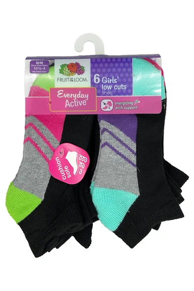 Fruit Of The Loom Girls Low Cuts Tines Çorap 6lı Paket (M) ürün görseli