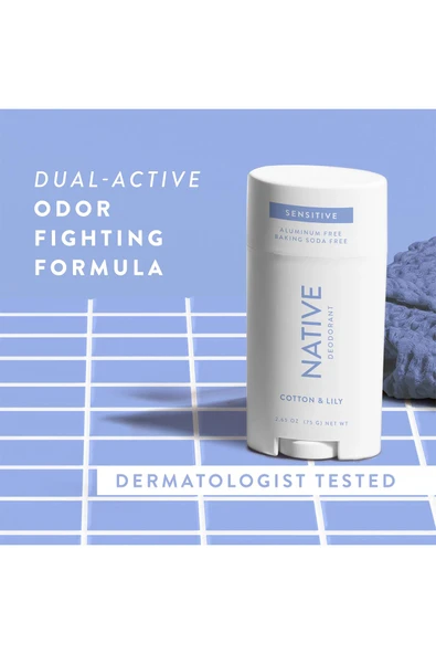 Native Sensitive Cotton & Lily Alüminyumsuz Stick Deodorant 75GR - Resim 7