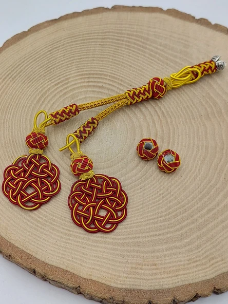 Bakır El İşi Kazaz Püskül İkili & 2 Habbeli Takım (58326) - Resim 2