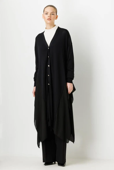 3669 GHİSA ŞİFONLU TRİKO HIRKA - Resim 12