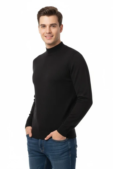 Erkek Yarım Balıkçı Kazak Çelik Örgü Regular Kalıp 4241B BGL-ST04854 ürün görseli