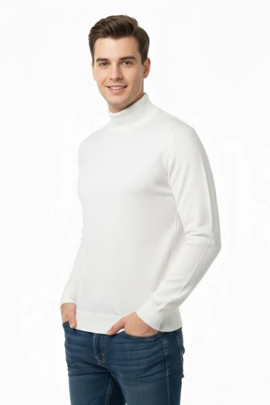 Erkek Yarım Balıkçı Kazak Çelik Örgü Regular Kalıp 4241B BGL-ST04854 - Resim 10