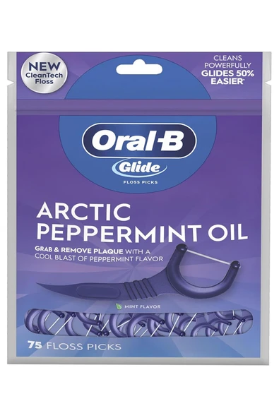 Oral-B Glide Arctic Peppermint Oil Çatal Diş İpi Kürdanlı 75 Adet ürün görseli 1
