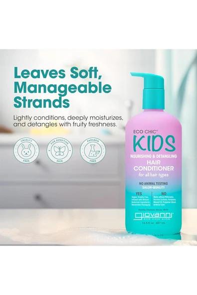 Giovanni Eco Chic Kids Besleyici ve Dolaşıklık Açıcı Çocuk Saç Kremi 487ML - Resim 2