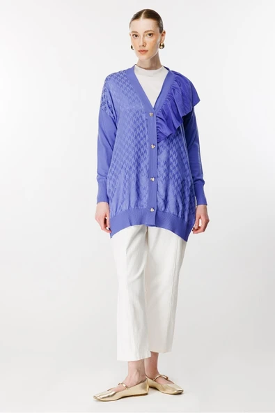 3603 GHİSA FIRFIR DETAYLI TRİKO HIRKA - Resim 2