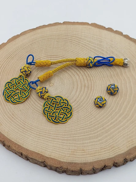 Bakır El İşi Kazaz Püskül İkili & 2 Habbeli Takım (58316) - Resim 2