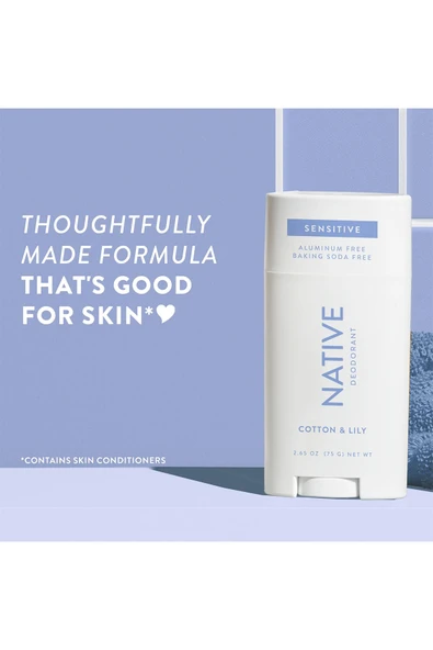 Native Sensitive Cotton & Lily Alüminyumsuz Stick Deodorant 75GR - Resim 6
