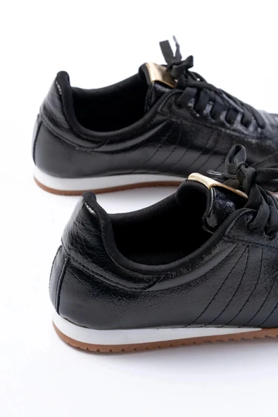 M-1009 Siyah Rugan Bağcıklı Günlük Kadın Spor - Resim 5