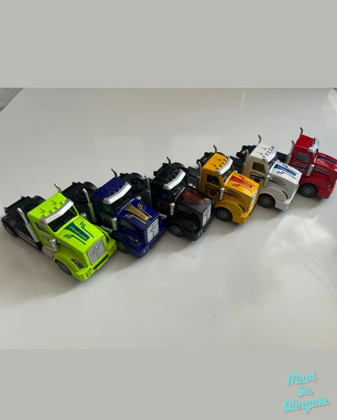 Metal Çek Bırak Tır Kafası Araba 13x5 Cm Beyaz - Resim 5