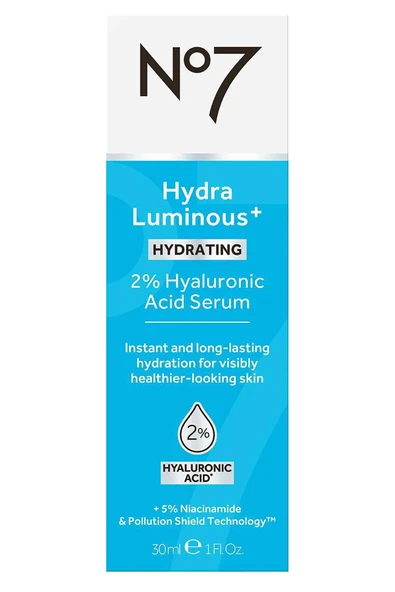No7 HydraLuminous+ 2% Hyaluronic Acid Yüz Serumu 30ML - Resim 2