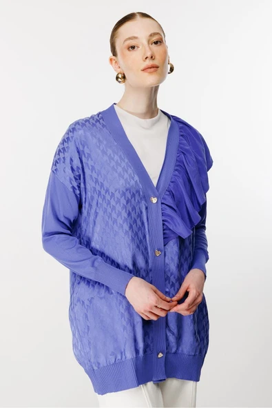 3603 GHİSA FIRFIR DETAYLI TRİKO HIRKA - Resim 3