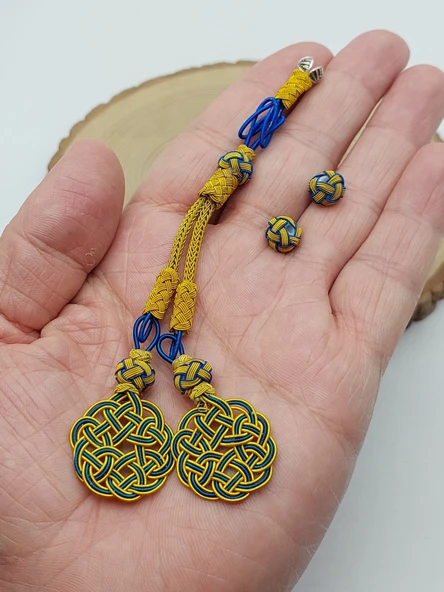 Bakır El İşi Kazaz Püskül İkili & 2 Habbeli Takım (58316) ürün görseli