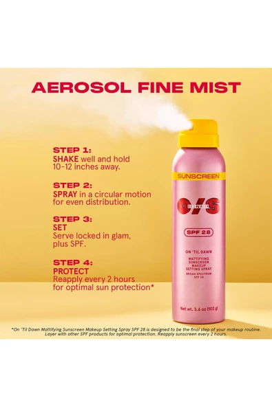 One Size On Til Dawn SPF 28 Matlaştırıcı Makyaj Sabitleyici Sprey 30GR - Resim 5