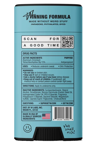 W Labs Wave Breaker Antiperspirant Stick Deodorant 74GR - Resim 2