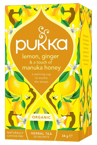Pukka Lemon, Ginger & Manuka Honey Bitki Çayı Bardak Poşet Çay 20 Adet ürün görseli