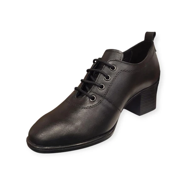 VENÜS 2512707K TOPUKLU BAĞCIKLI KLASİK DERİ KADIN AYAKKABI - Resim 3