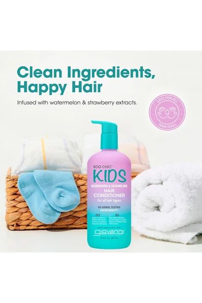 Giovanni Eco Chic Kids Besleyici ve Dolaşıklık Açıcı Çocuk Saç Kremi 487ML - Resim 3