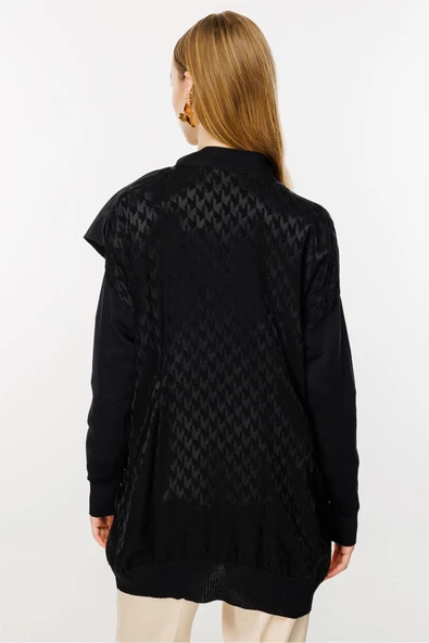 3603 GHİSA FIRFIR DETAYLI TRİKO HIRKA - Resim 12