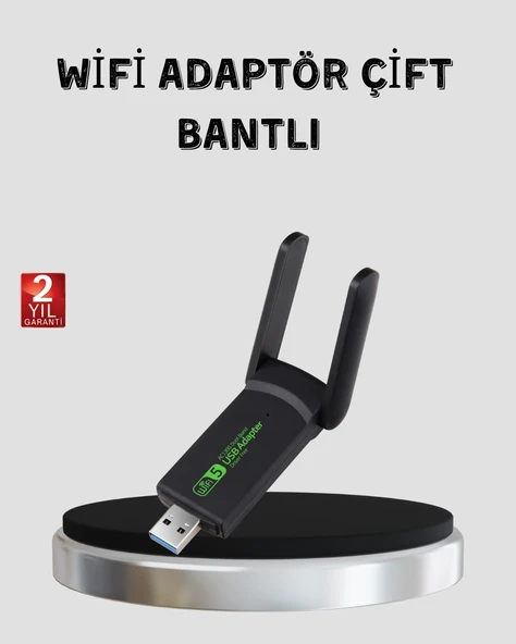 1200 Mbps Dual Band WiFi Adaptör – 5.8G & 2.4G Çift Antenli ürün görseli