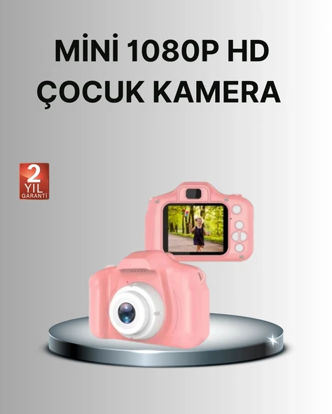 8 Megapiksel Mini Çocuk Kamerası HD Ekranlı Darbeye Dayanıklı ve Şarjlı ürün görseli