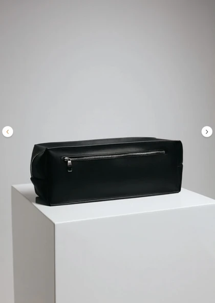 YUNUSOĞLU HOME Siyah Deri Düz Desen Airwrap ve Tüm Saç Şekillendiricileriniz için XL Boy Çanta Seyahat Çanta ürün görseli 1