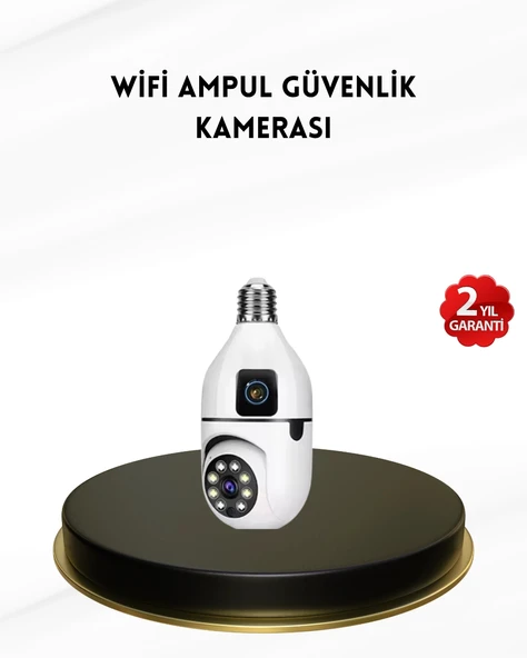 1080P WiFi Ampul Kamera Uzaktan Erişimli Hareket Sensörlü Gece Görüşlü ürün görseli