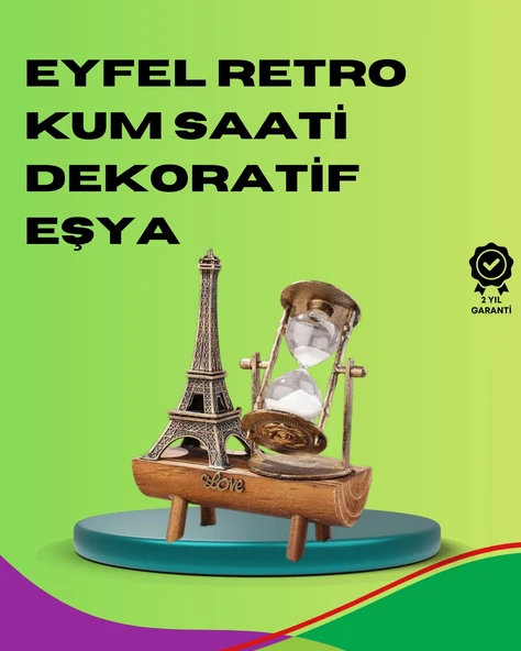 Ahşap Gövdeli Dekoratif Kum Saati – Masa Üstü El Sanatı Aksesuarı ürün görseli 1