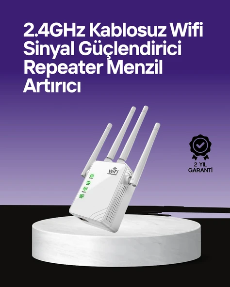 WPS Destekli 2.4GHz + 5GHz WiFi Sinyal Güçlendirici ürün görseli