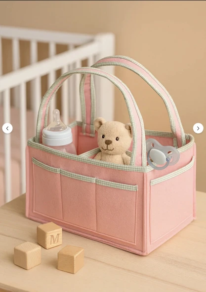 YUNUSOĞLU HOME Anne Bebek Keçe Bakım Çantası Yenidoğan İçin Organizer Düzenleyici Çok Amaçlı ürün görseli