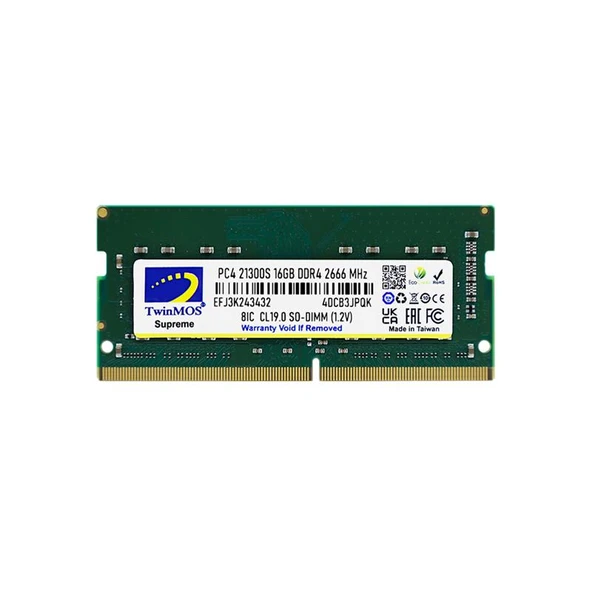 16 GB DDR4 2666MHZ TWINMOS NB MDD416GB2666N ürün görseli 1