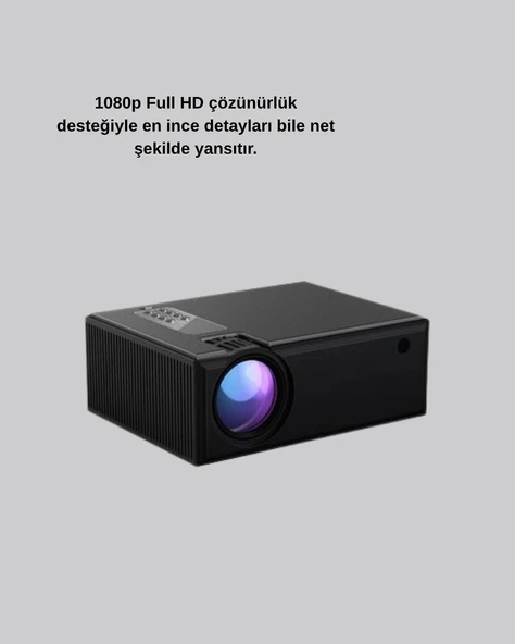 Full HD 1080p Projeksiyon Cihazı Taşınabilir LED Teknolojili ve HDMI Uyumlu - Resim 3