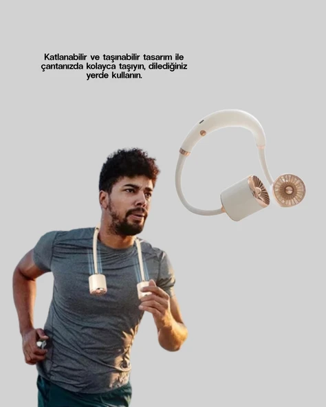Yazlık Taşınabilir Sessiz Boyun Fanı 3 Kademe Hız Ayarlı - Resim 5