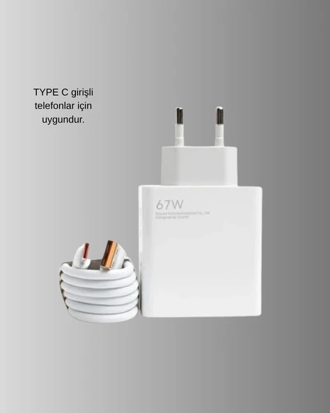 67W Turbo Type-C Hızlı Şarj Adaptörü – Akıllı Koruma Çipli, Hızlı Şarj Destekli - Resim 5